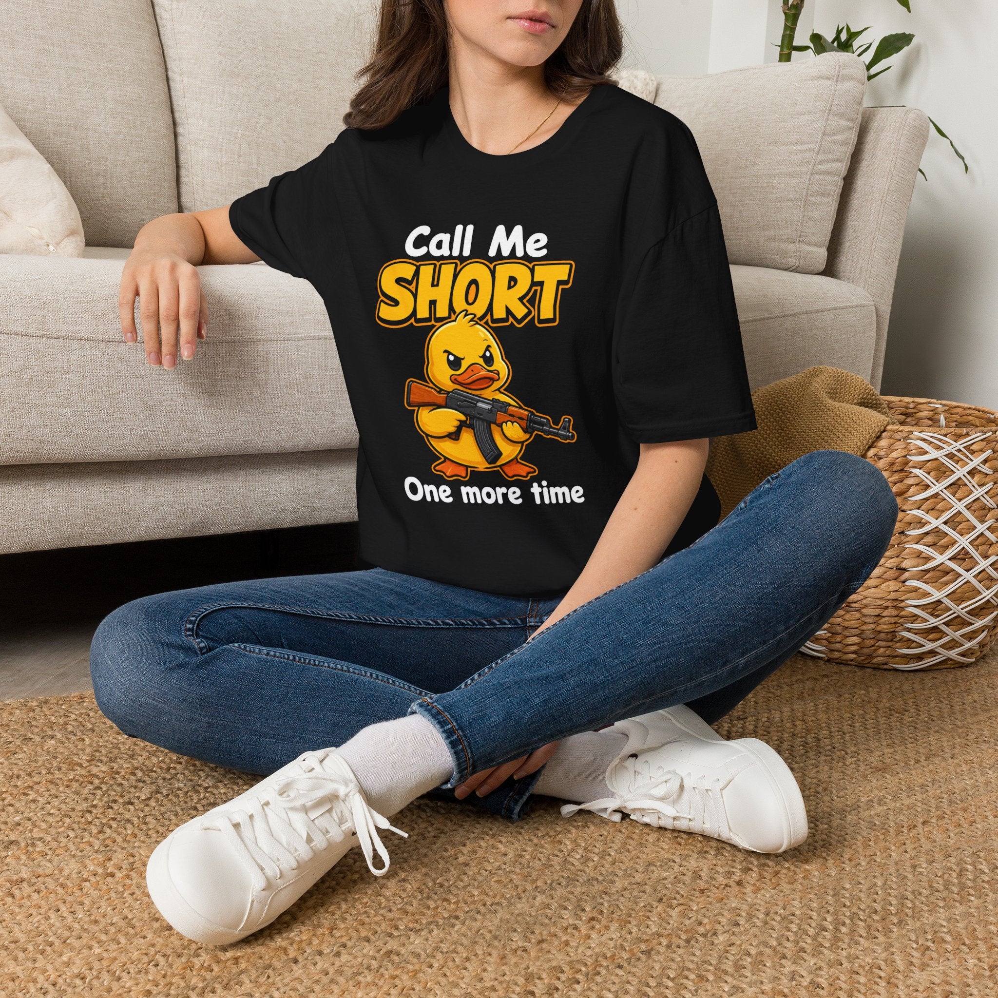 Call Me Short One More Time - Cute Angry Duck Shirt