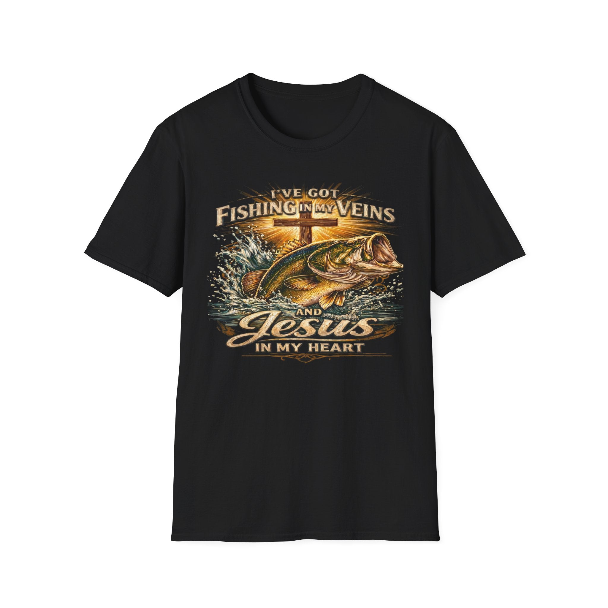 Fishing In My Veins & Jesus in my Heart shirt