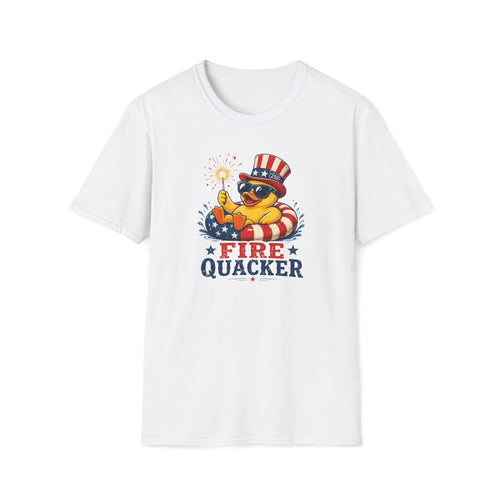 Fire Quacker T-Shirt – Patriotic Duck with Sparklers (Fourth of July Tee)