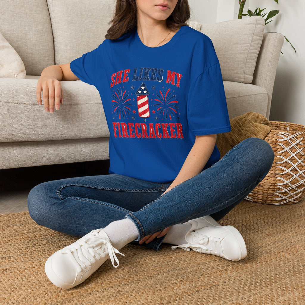 She Likes My Firecracker Shirt – Funny 4th of July Couple Tee