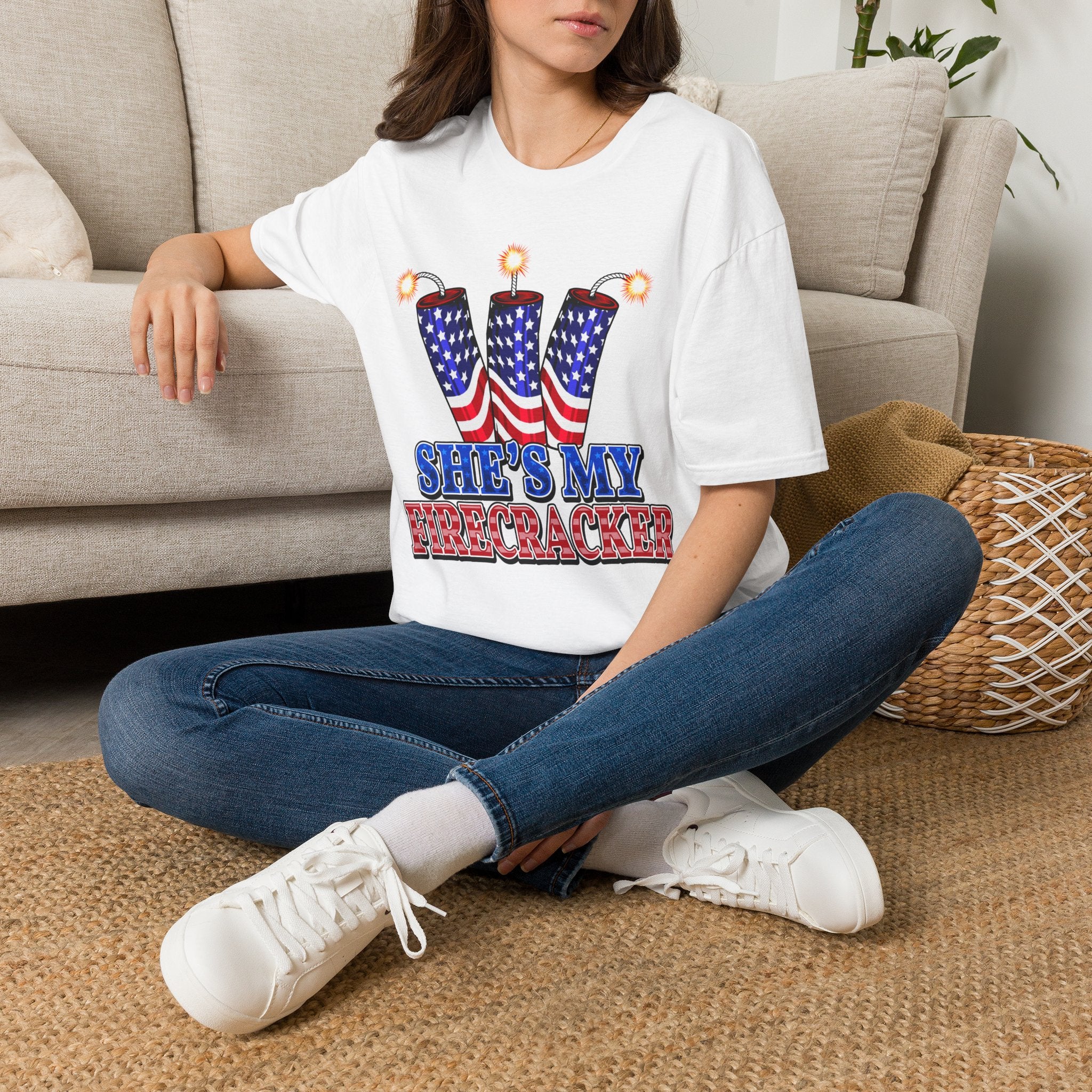 T-Shirt — "She's My Firecracker" Patriotic Fourth of July Tee