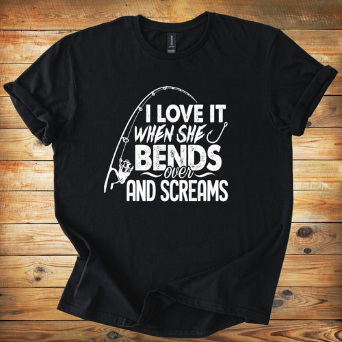 Funny Fishing Shirt - Bend over & Scream