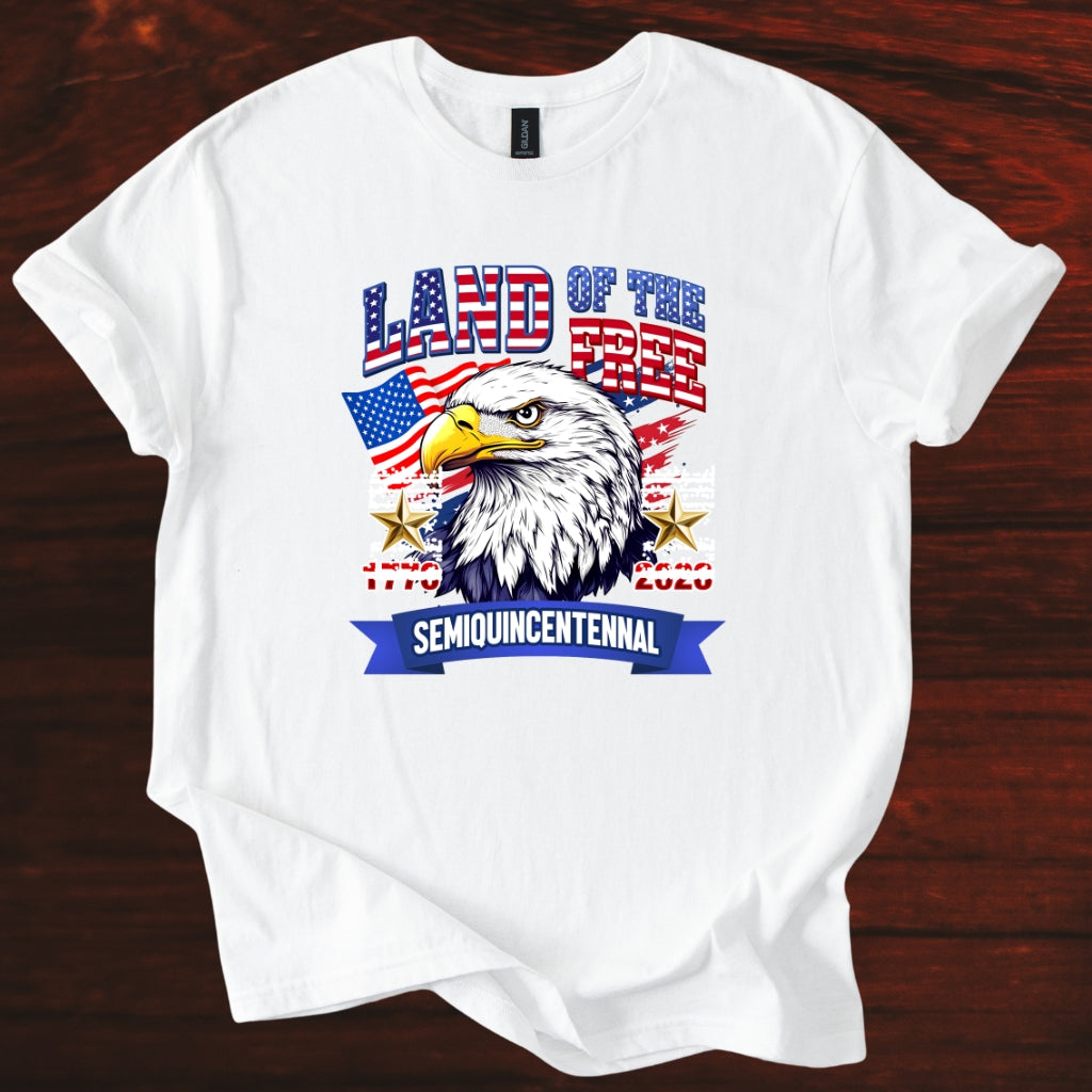 Land of the Free Eagle T-Shirt — Patriotic USA Flag Graphic