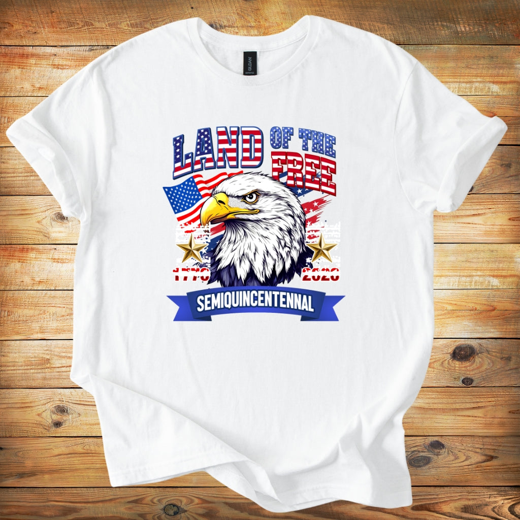 Land of the Free Eagle T-Shirt — Patriotic USA Flag Graphic