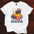 Fire Quacker T-Shirt – Patriotic Duck with Sparklers (Fourth of July Tee)